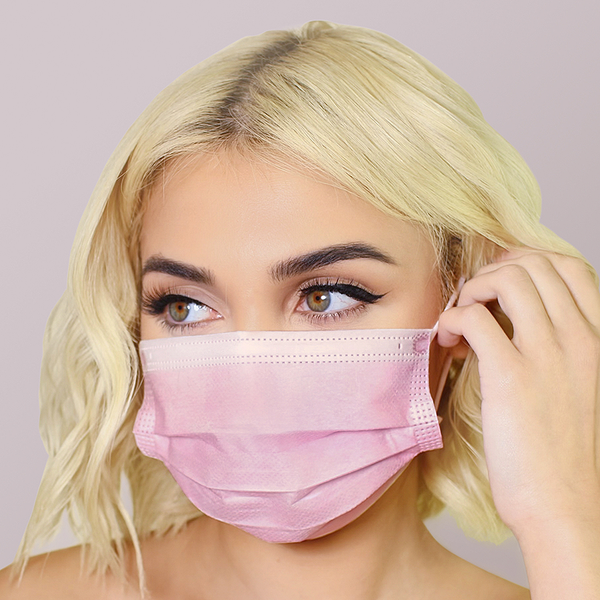 Pink Face Masks 50pk 3ply Disposable, Non-Medical – Bath Accessories Co