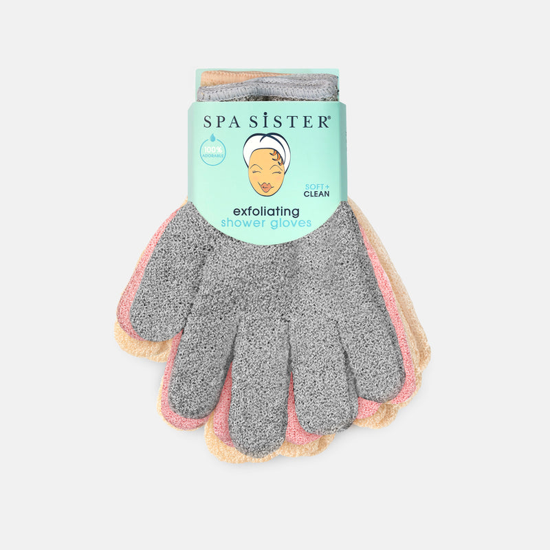 Exfoliating Shower Gloves - Three Pairs