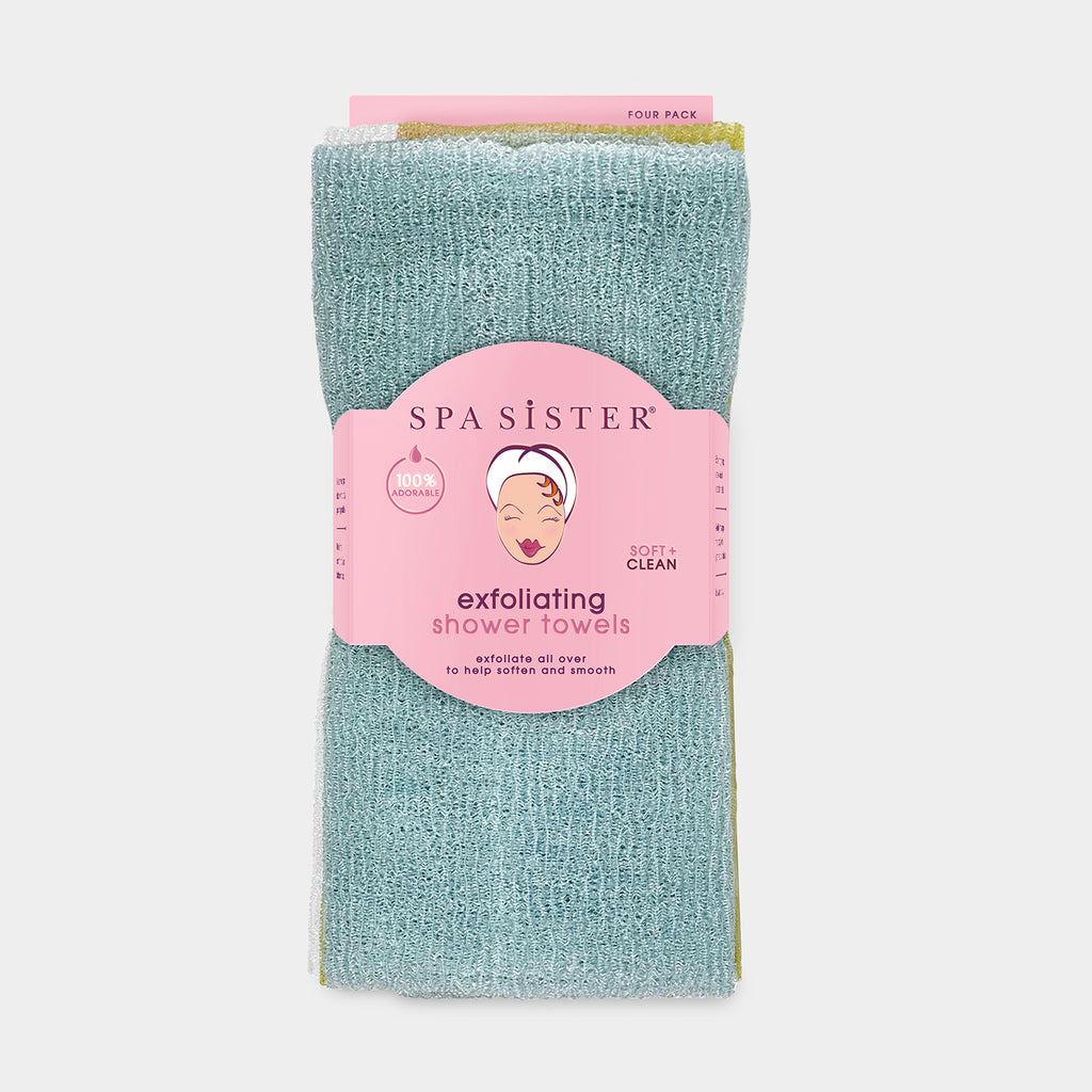 Exfoliating Shower Towels - 4PK