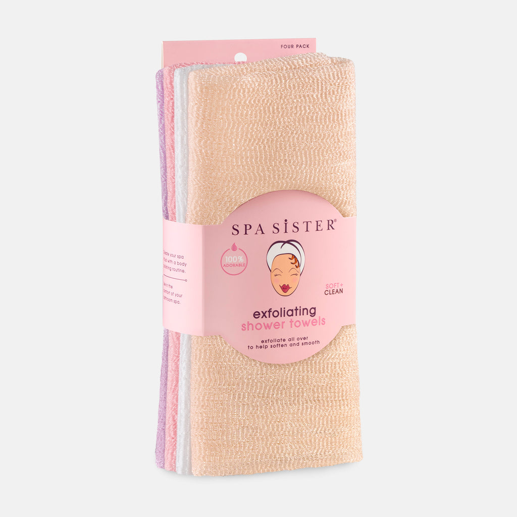 Exfoliating Shower Towels - 4PK
