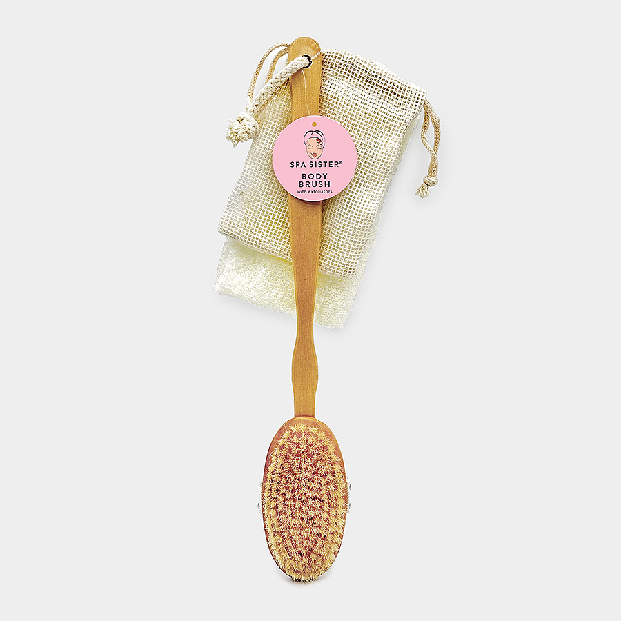 Bath Brush with Exfoliators (Ramie Soap Sak)