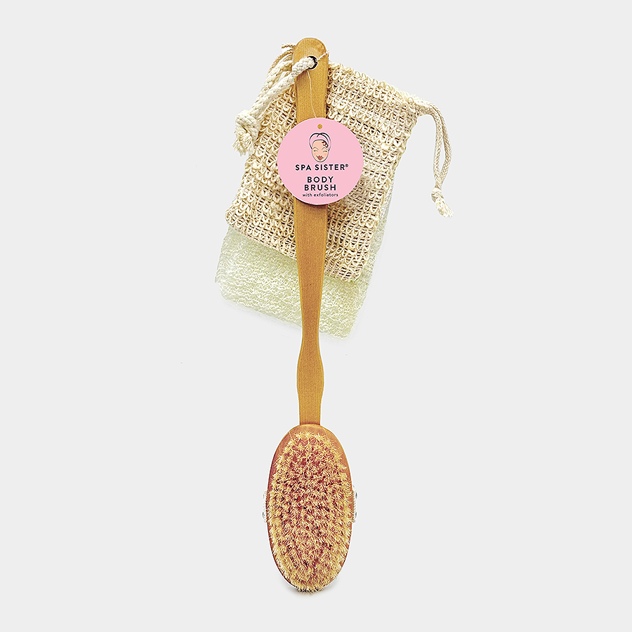 Bath Brush with Exfoliators (Sisal Soap Sak)