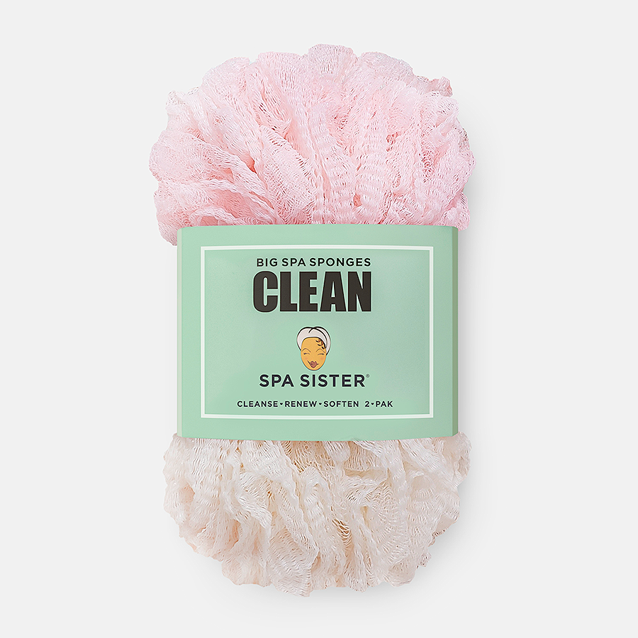 Clean Big Spa Sponges - Pink / Beige