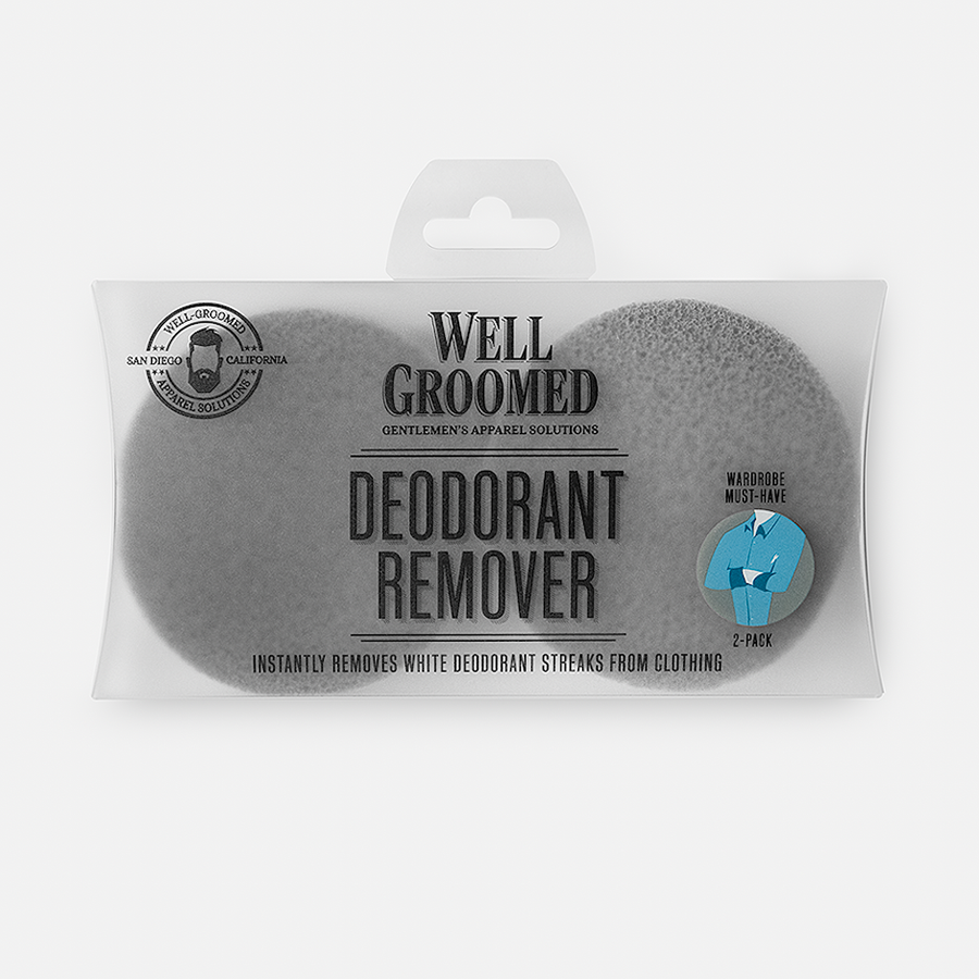 Well Groomed Deodorant Remover Sponges - Two Pack