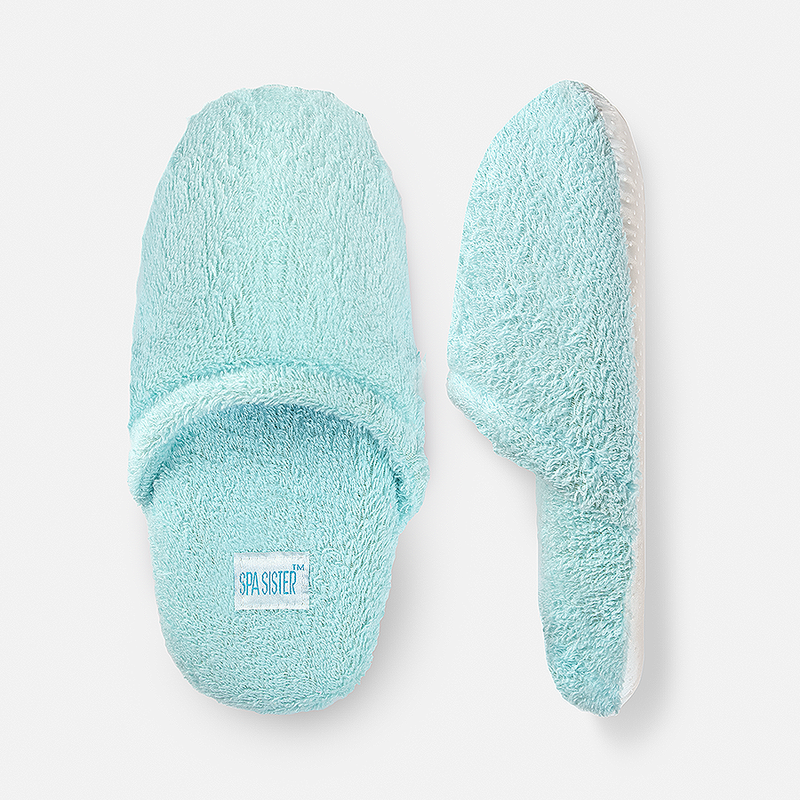 Luxury Terry Spa Slippers - Turquoise