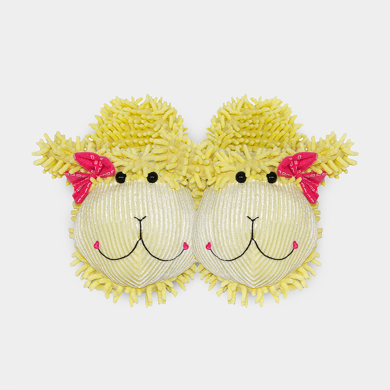 Just for Fun Plush Slippers - Poodle With Bow