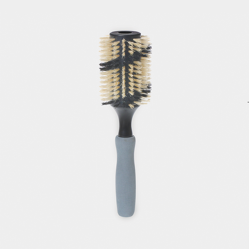 3" Round Boar Hair Brush, Ribbon - Grey