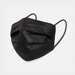 Black Face Masks 50pk <br> 3ply Disposable, Non-Medical