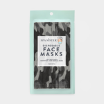 Black Camo Face Masks 5pk <br> 3ply Disposable, Non-Medical
