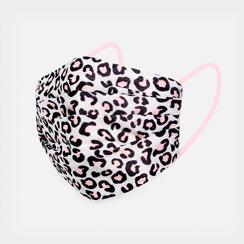 Pink Leopard Face Masks 5pk <br> 3ply Disposable, Non-Medical