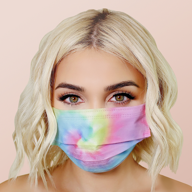 Tie Dye Face Masks 20pk <br> 3ply Disposable, Non-Medical